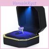 Led 1 Pcs Ring Jewelry Box Luxury Necklace Pendant Gifts Display With Light For Proposal Engagement Wedding Case