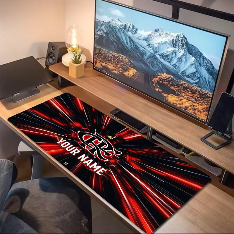 Clube De Regatas Flamengo Custom Name Large Size Mouse Pad Large Gaming Table Cushion Non-slip Laptop Tablet Big Mousepad XXL Mat Mini PC Playmat With