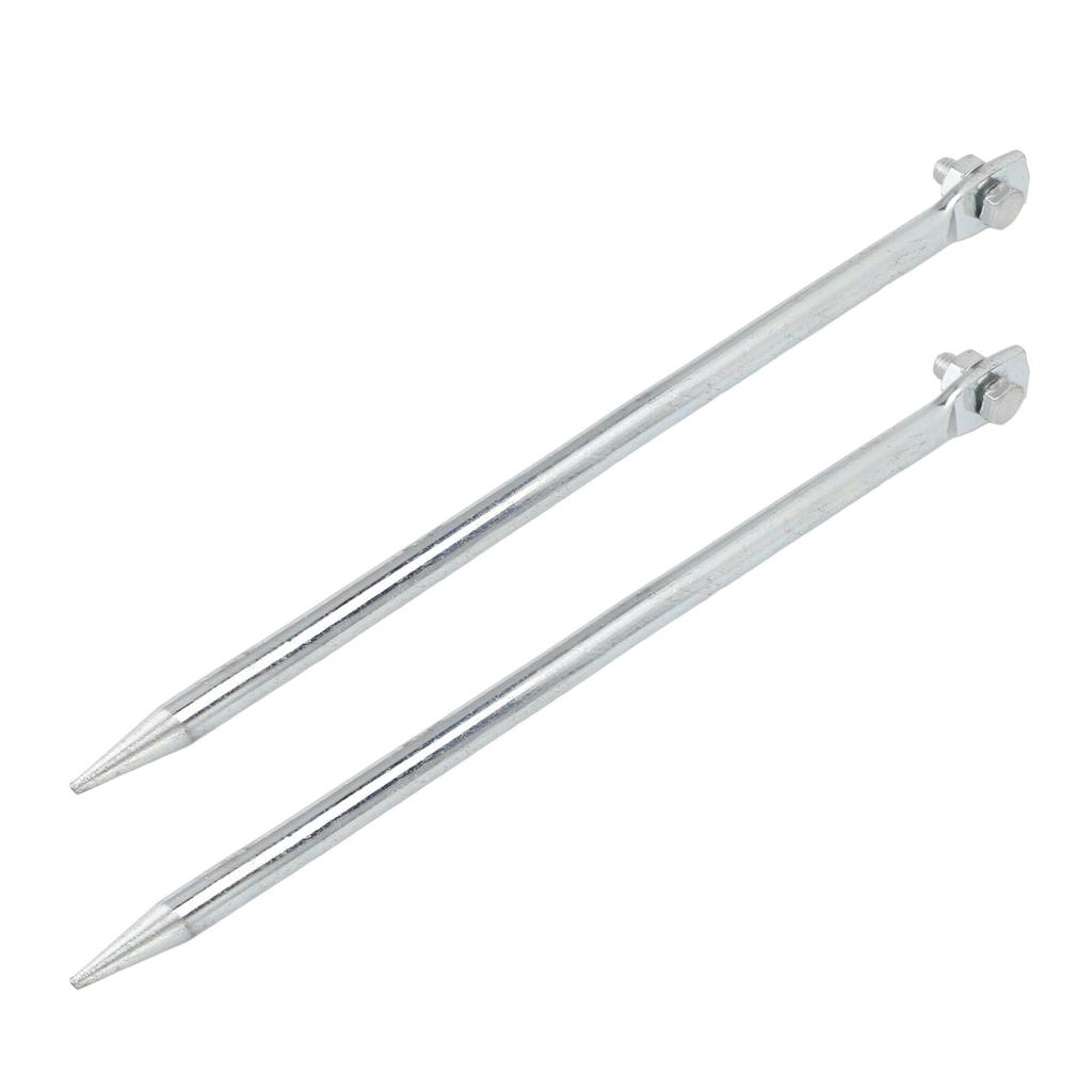 2 Pcs Portable Ground Rod Copper Plated Iron Threaded Connection Grounding Pin for Electric Fences