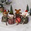 Christmas Drawstring Gift Bag 3D Plush Reindeer Santa Snowman Fruit Sacks Reusable Fabric Candies Goodie Storage Bag for Xmas Party Favors