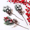 Bouquet Fake Flower Xmas Home Party Holly Flower Artificial Flower Christmas Decoration Artificial Pine Branch Christmas Berry