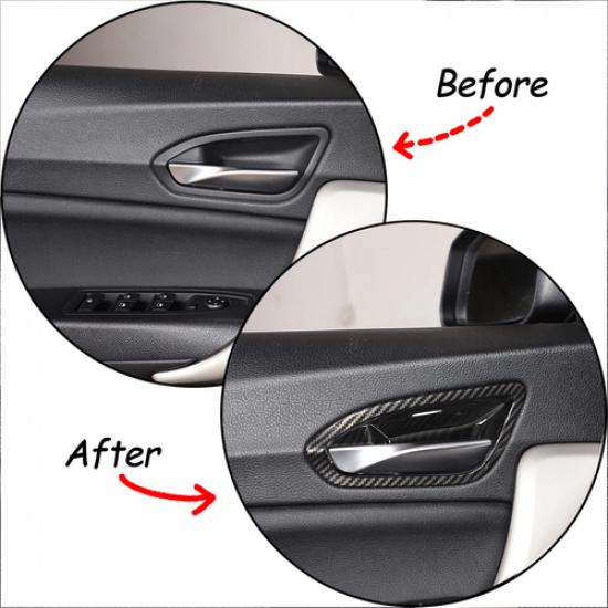 ABS Carbon Fiber Inner Door Bowl Cover For BMW 1/2 Series F20 F22 E82 2012-