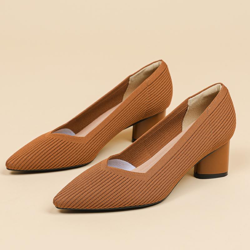 Женские высокие ботинки вязаные дышащие нескользящие туфли на резиновой подошве 43 коричневый 2694₽