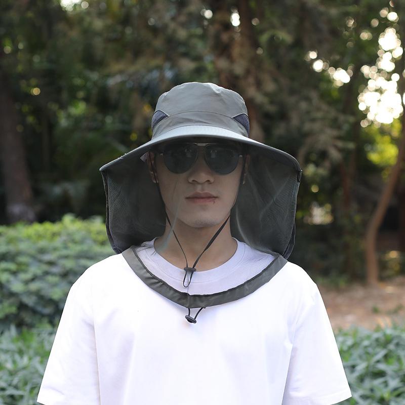 

Уличная шляпа рыбака с широкими полями, шляпа-ведро, шляпа от комаров с сеткой, защита от насекомых и пчел, мужская солнцезащитная рыболовная кепка армия зеленый