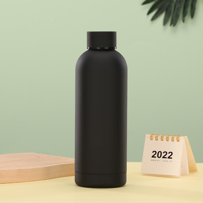 304 Stainless Steel Small Mouth Bottle 500Ml Color Rubber Paint Thermos Cup Portable Outdoor Travel Cup