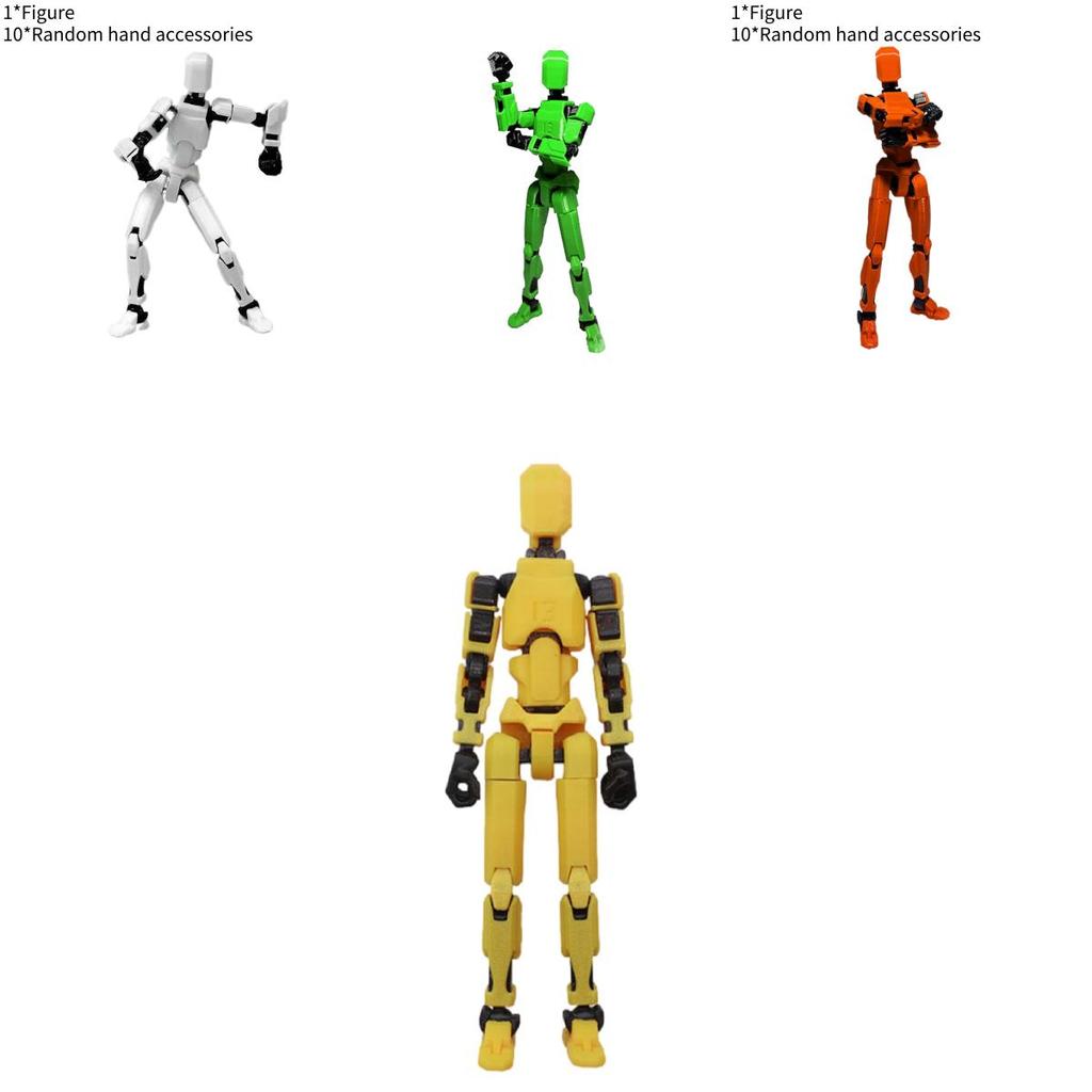 Lucky 13 Vollbewegliche Puppe 3D-gedruckt 3. Generation Dummy-Spielzeug mit 4 Waffen 3 Handtypen Rot Schwarz