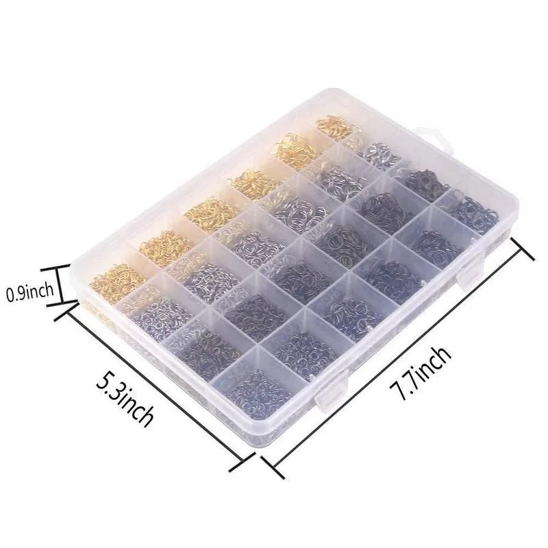 

Набор фурнитуры для украшений, инструменты для изготовления украшений своими руками, медные разомкнутые соединительные кольца, крючки для серег, набор материалов для изготовления украшений A