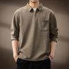 Heavyweight Waffle Knit Polo Sweatshirt