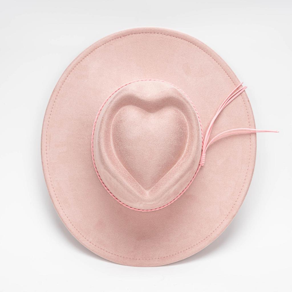 New love top suede top hat hemmed jazz hat wide brim fashion light board peach heart hat