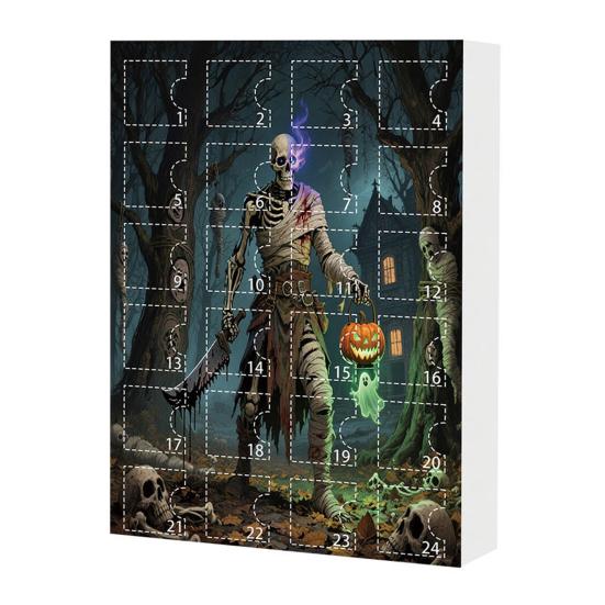 Halloweenský adventní kalendář 24 dní odpočítávání do Halloweenu Dekorace 24 ks Strašidelné panenky Sběratelské figurky Dárky pro děti, teenagery, dospělé