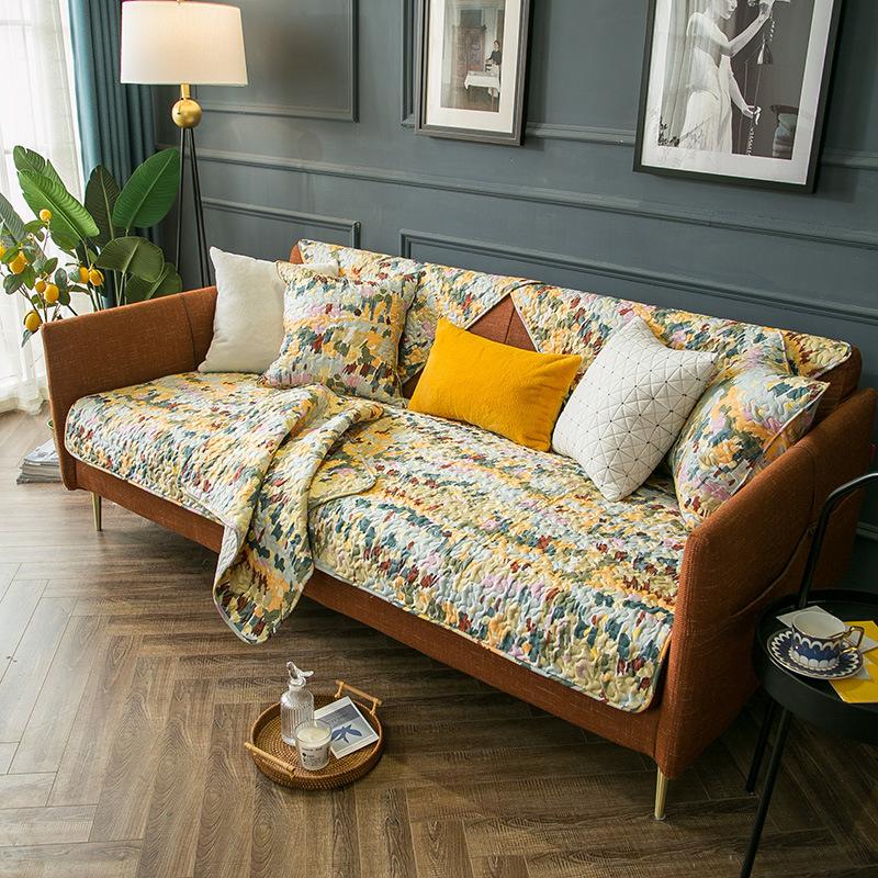 

Подушка для дивана, нескользящая, универсальная, для четырех сезонов, из ткани для гостиной, кожаный чехол для шезлонга, шарф, подушка для сиденья, чистый хлопок, скандинавский стиль 70*70