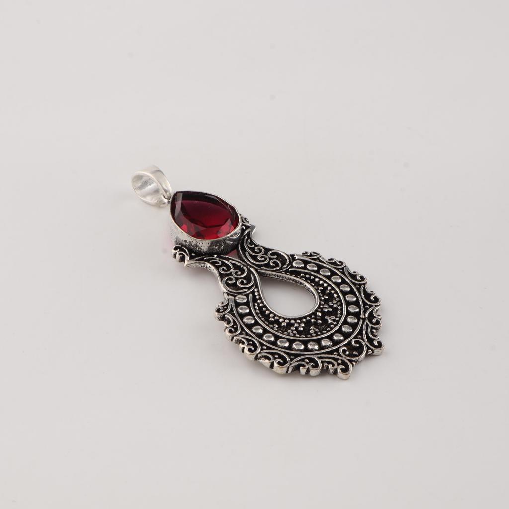 Natural Pink Rubellite Gemstone 925 Sterling Silver Women Jewelry Designer Long Pendant 1.8" Gift For Wife/Mom CP-45-10