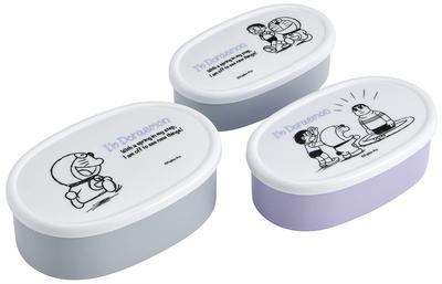 Bento Sealable Storage Set of Sanrio Made In 860ml Box, Containers, 3, Antibacterial, "I'm Doraemon" Design, Japan, (SRS3SAG-A)