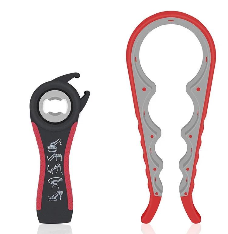 5-in-1 Jar Opener Multifunctional Non-slip Can Opener Bottle Opener Kit with Silicone Handle Kitchen Accessories Kitchen Gadgets