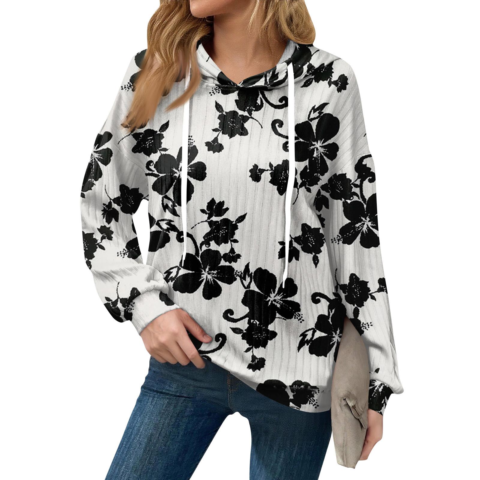 

Толстовки для женщин оверсайз зимние милые свитшоты пуловер трендовая осенняя одежда XL белый