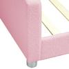 Kinderbett Polsterbett 90*200cm, Schlafsofa Bettgestell Teddy Stoff Multifunktionales Weiches Bett mit Rückenlehne und Armlehnen Jugendbett Gästebett Rosa