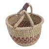 Picnic Basket Seagrass Woven Decorative Rustic Small Storage Basket with Handle for Desk Organizing