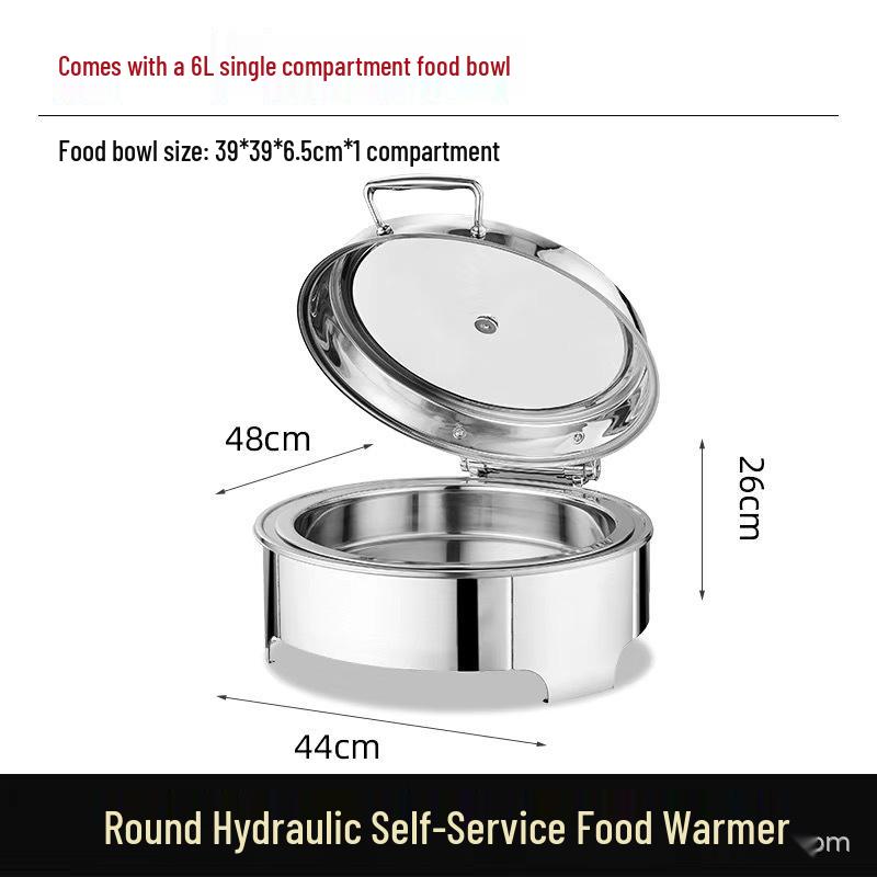 Stainless Steel Electric Buffet Stove with Flip-Top Bain-Marie for Hotels