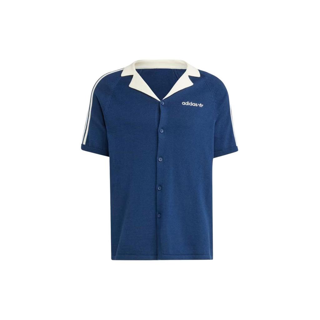 Adidas Premium Knitted Tee Night Indigo Men Streetwear IU0223