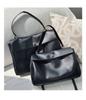 Commuter Versatile Tote Bag+women's Top Layer Leather Armpit Bag Silver Milk Cow Leather Single Shoulder Carrying Crossbody Bag