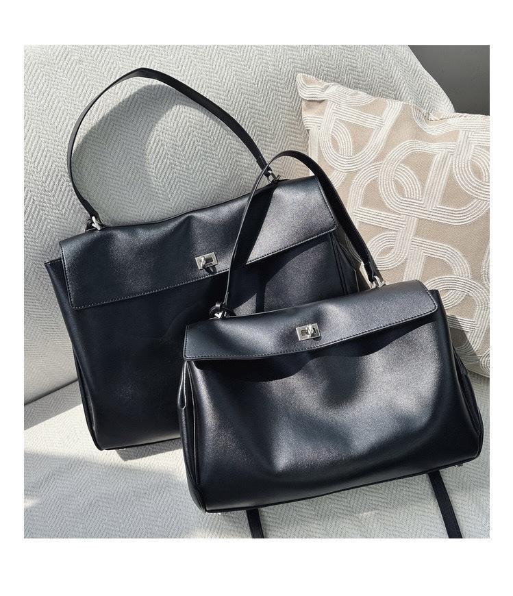 Commuter Versatile Tote Bag+women's Top Layer Leather Armpit Bag Silver Milk Cow Leather Single Shoulder Carrying Crossbody Bag