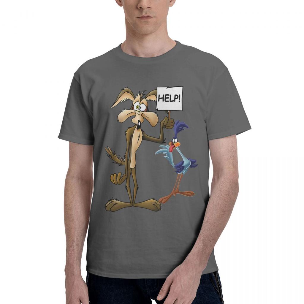 Roadrunner e El Coyote 100% Cotone Casual Traspirante Confortevole Top Divertente Maglietta da Uomo Abbigliamento Uomo
