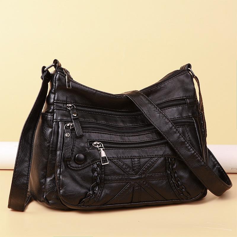 New messenger bag mother bag women's casual simple fashion multi-compartment soft leather shoulder bag