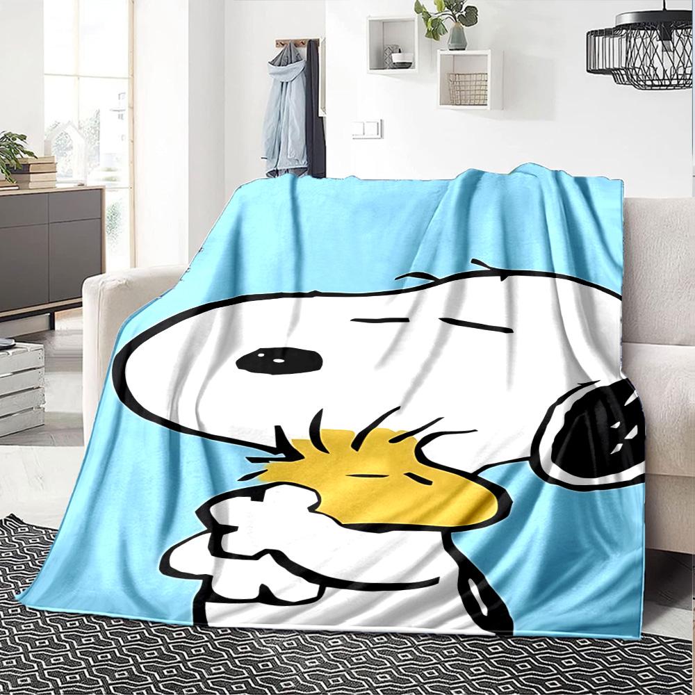 1pc Snoopy Dreams Woodstock Flannel Blanket,Ultra Soft Warm Plush Throw for Home Bedroom Bed Sofa Cover Camping Picnic gift Y72433