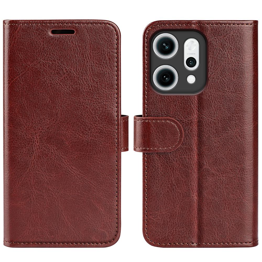 For Oppo Reno14 5G (Global) Case Crazy Horse Texture Stand Leather Phone Cover