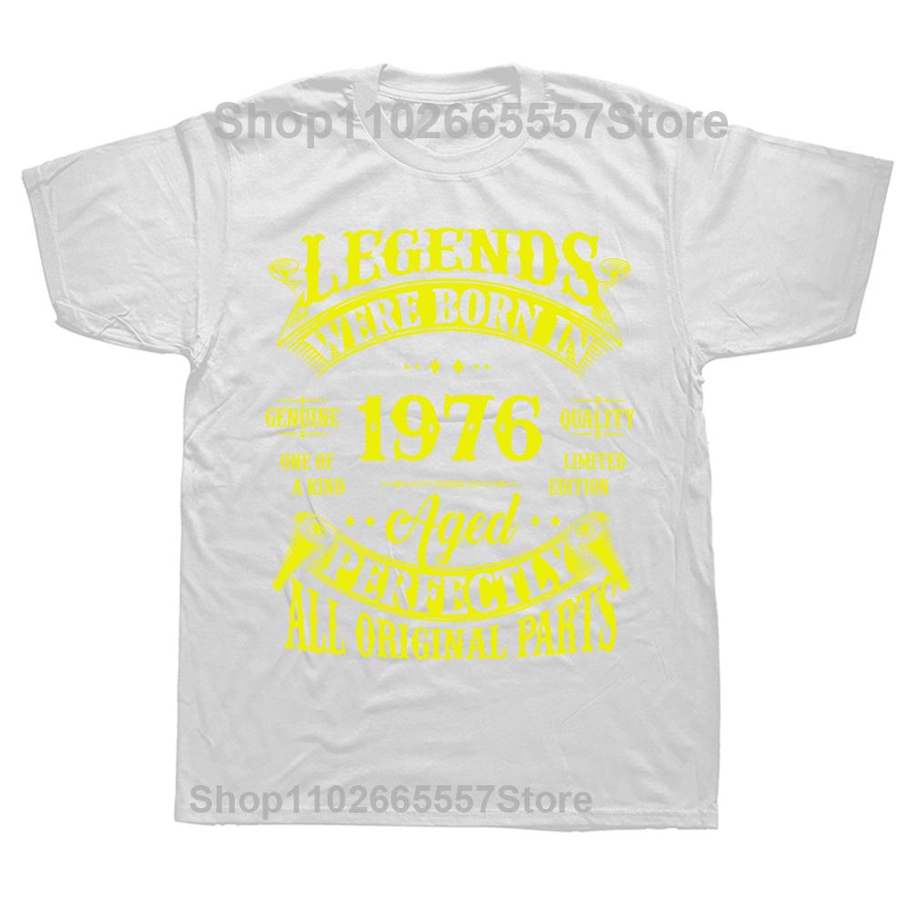 48th Birthday Vintage Legends Born In 1976 48 Years Old T Shirt Streetwear Short Sleeve Gifts Summer Style Tshirt Unisexs Clothing