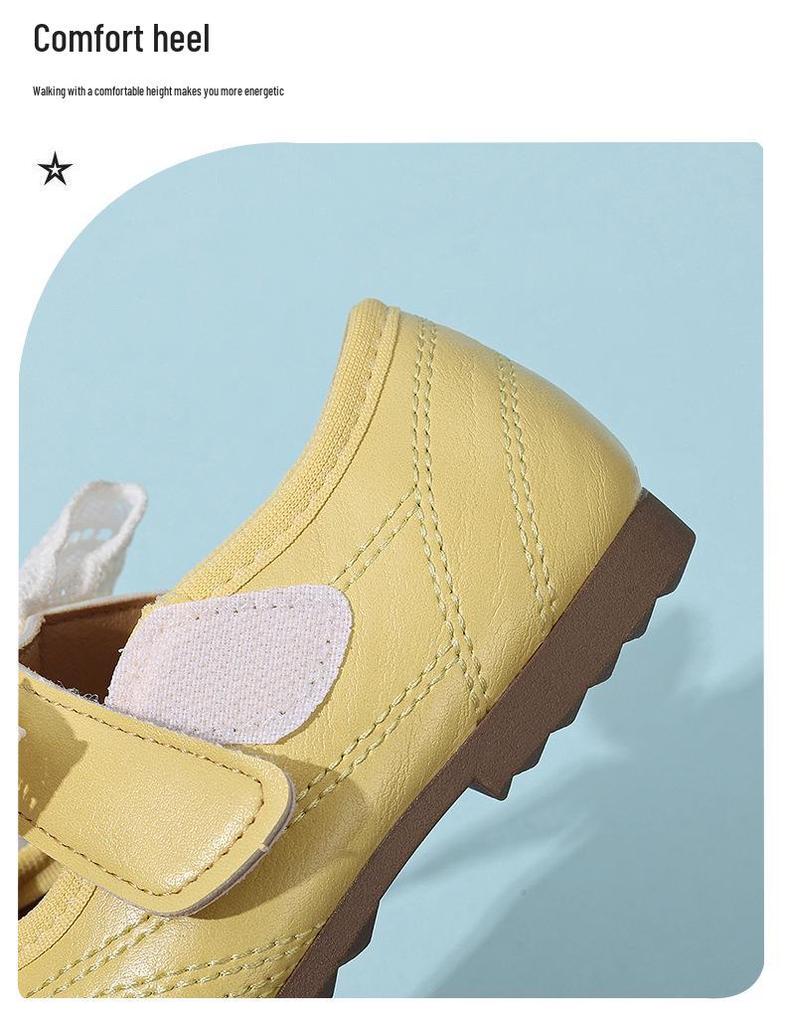 Mädchen-Schleifen-Leder-Prinzessinnenschuhe - Koreanischer Stil, Weiche Sohle, Trendige Single-Schuhe für Frühling/Herbst