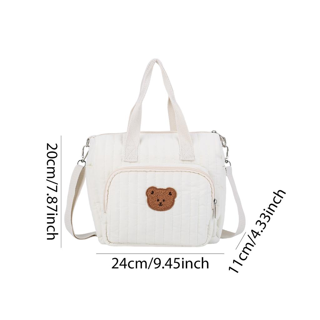 Quilted Multifunctional Baby Diaper Bag with Adjustable Straps Cute Handbags for Women Mom Travel Shopping