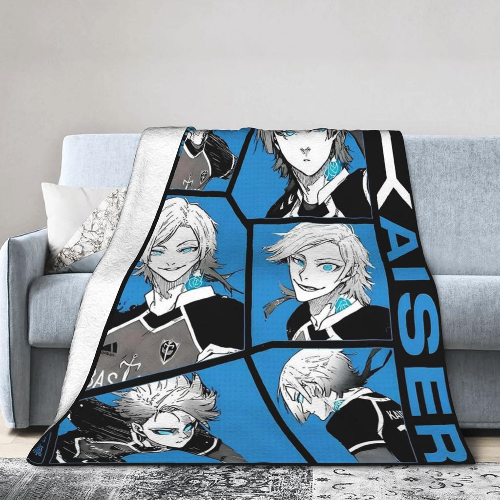Isagi Yoichi Blue Lock  Blanket Multiple Sizes Soft Fuzzy Plush Manga Throw Blankets for Sofa Couch and Bed