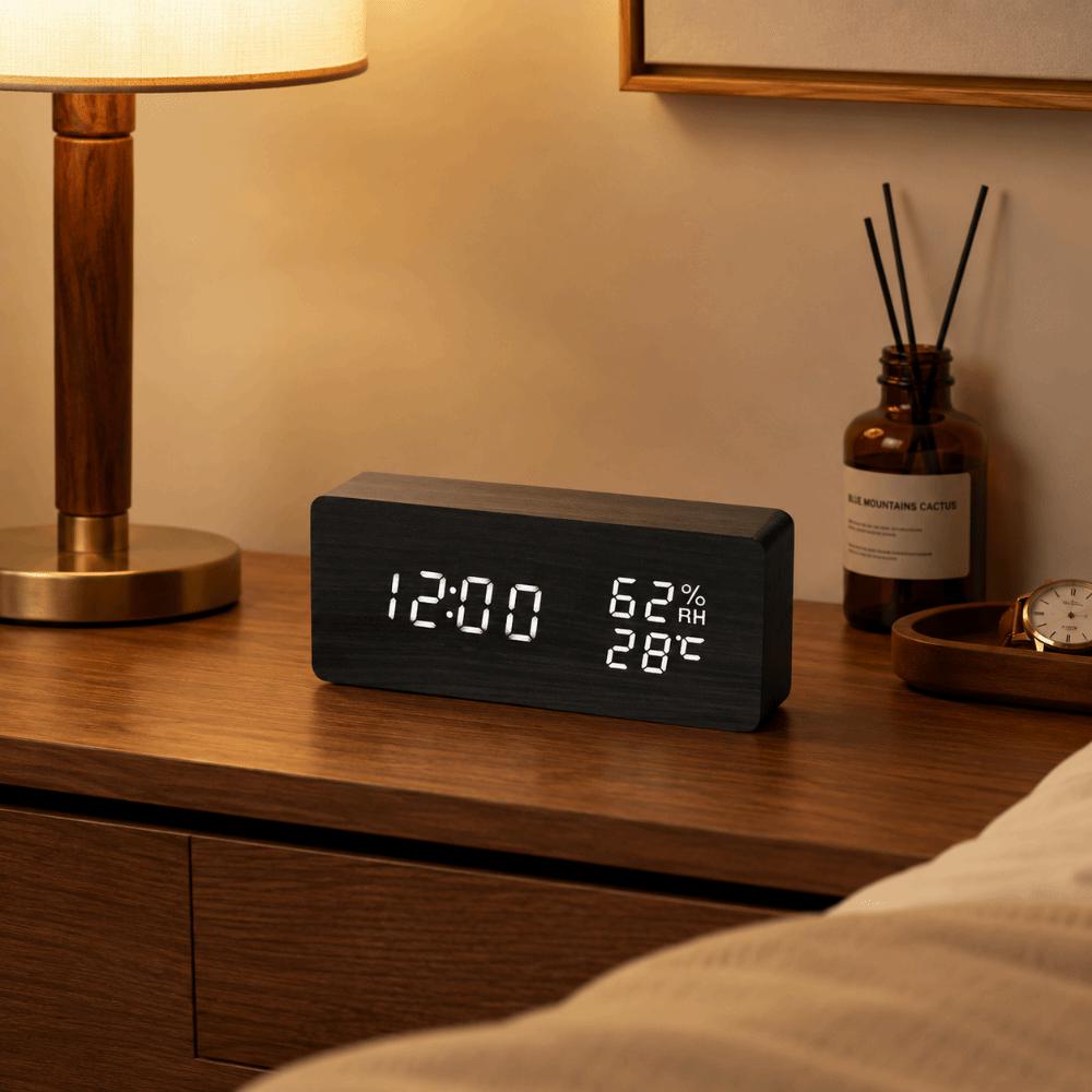 Reminder Digital Alarm Clock Large Display Table Clock LED Digital Clock Temperature Display