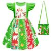 Christmas New Children'S Flying Sleeve Dress 3D Digital Printing Christmas Day Performance Dress