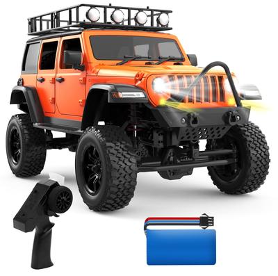 DEERC RC Ferngesteuertes Auto Crawler 4WD Stufenlose Steuerung Drag Brake Funktion mit LED Hobby RC Auto für Erwachsene Jungen Kinder Freund Geburtstag Geschenk Tag Neu