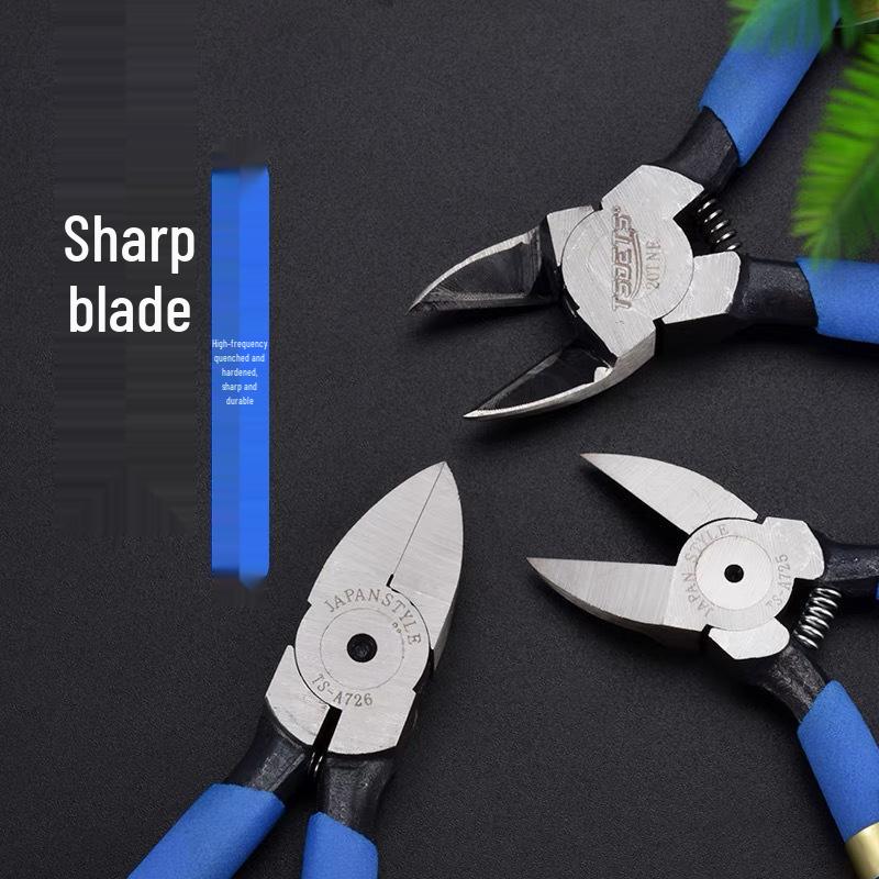 TSDETS Sprue Pliers Set: Includes 6" Side Cutting, 5" Diagonal Cutting, and 7" Wire Cutting Pliers for Plastic and Electrical Work.
