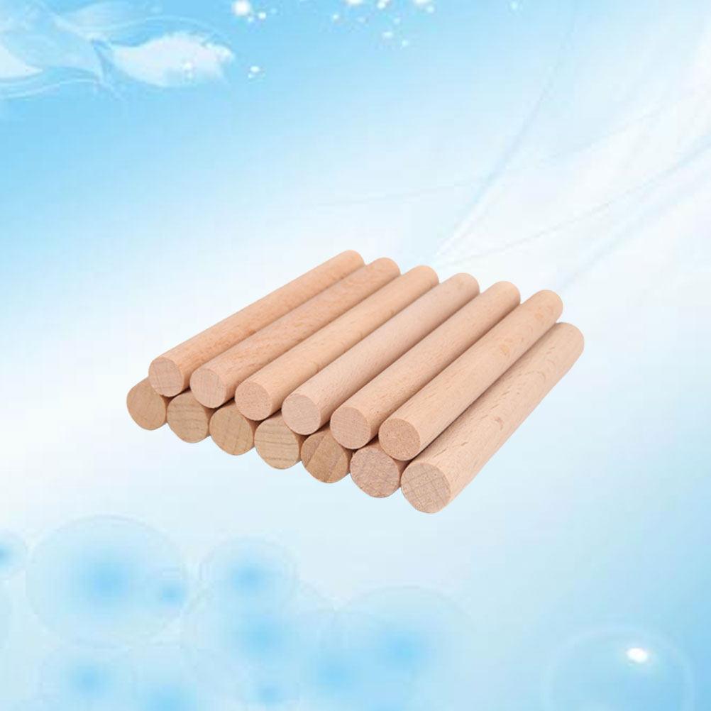 20Pcs Beech Solid Wooden Round Rods Smooth Surface Craft Sticks for Woodworking DIY Crafts Hobby Home Decoration