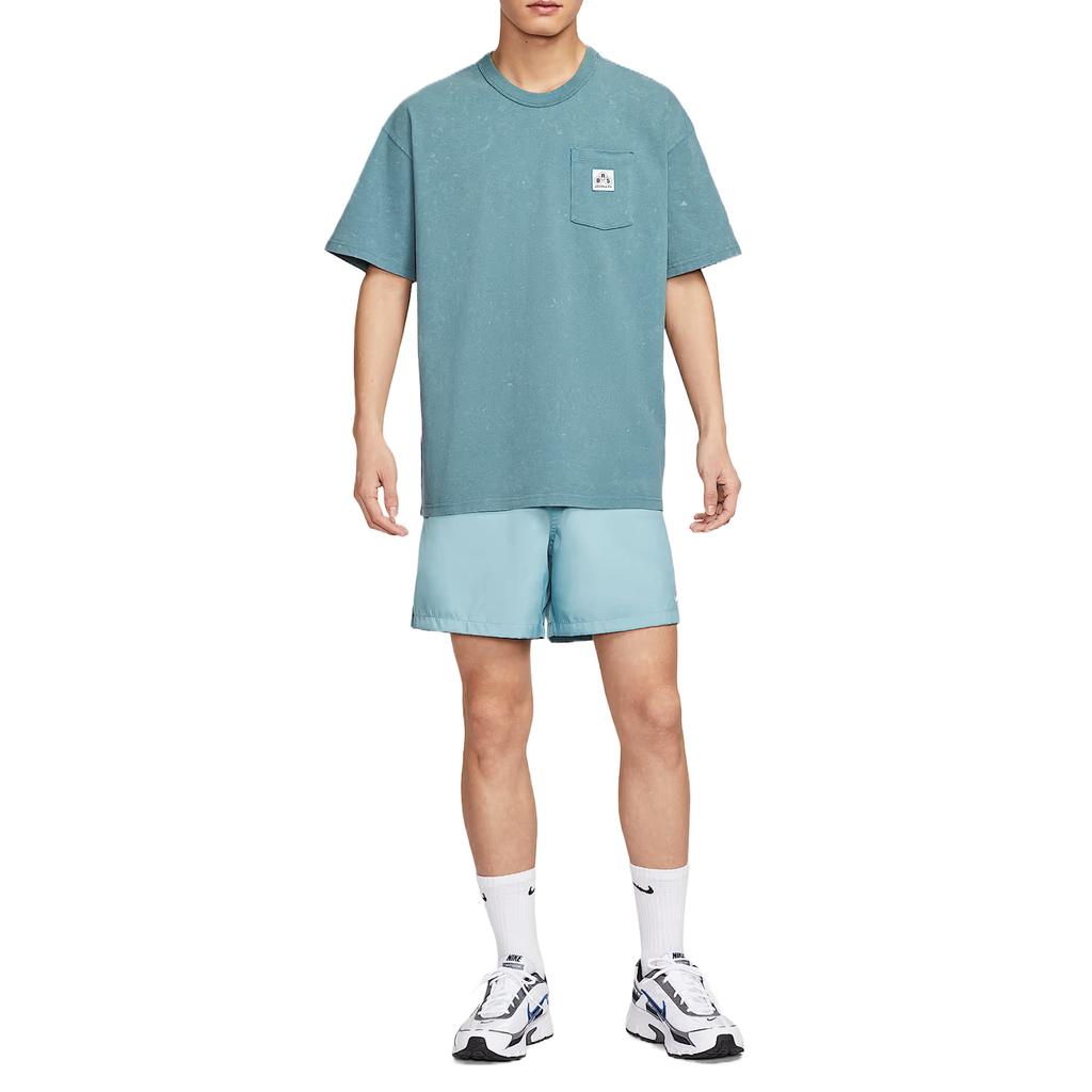 Nike Sportswear Simple Stylish Comfortable Solid Color Letter Short Sleeve T-Shirt Men Tops Smoke-Blue IF0621094