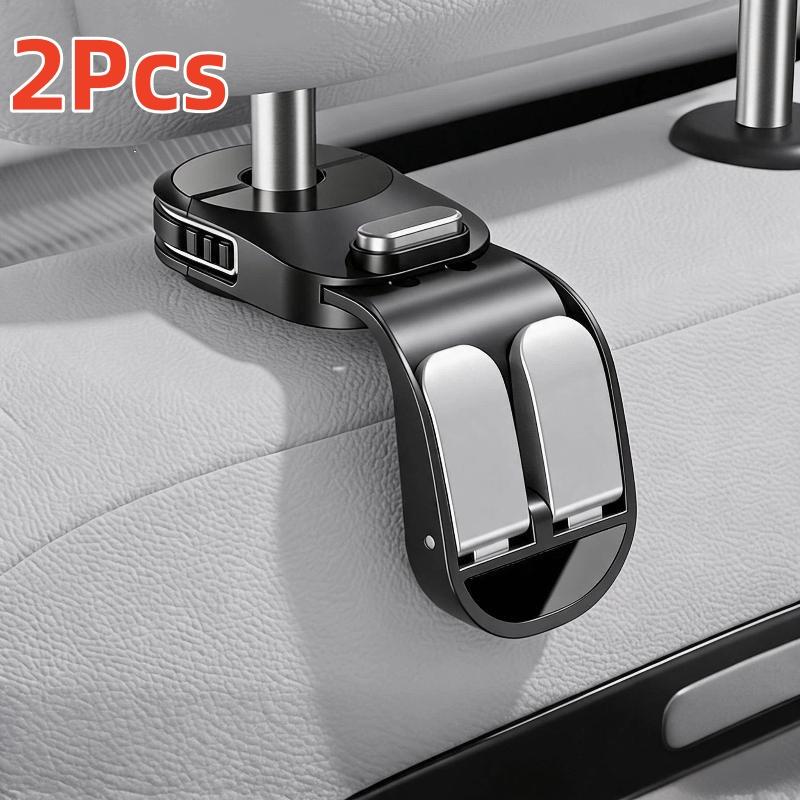2Pcs Car Seat Back Hook Headrest Hidden Mount Auto Vehicle Back Seat Organizer Car Accessories Hanging Hooks Storage Hanger