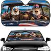 American Eagle Road Trip Sun Visor Car Front Windshield Shade UV Block Heat Shield Foldable Universal Fit Cover