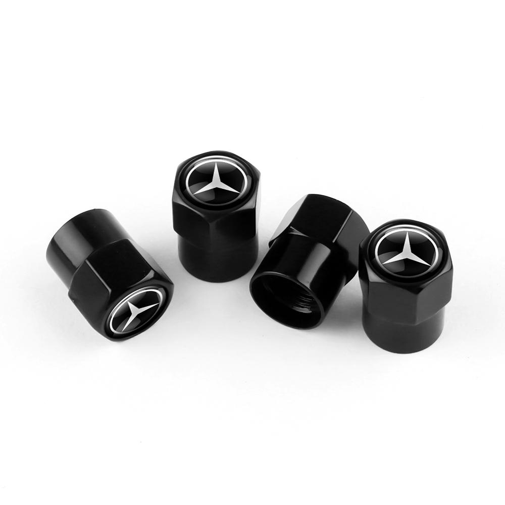 4pcs Car Wheel Tire Valve Caps Tyre Stem Covers Airdust Waterproof For Mercedes benz GLK GLA GLC w204 W251 W463 W176 Accessories AP1