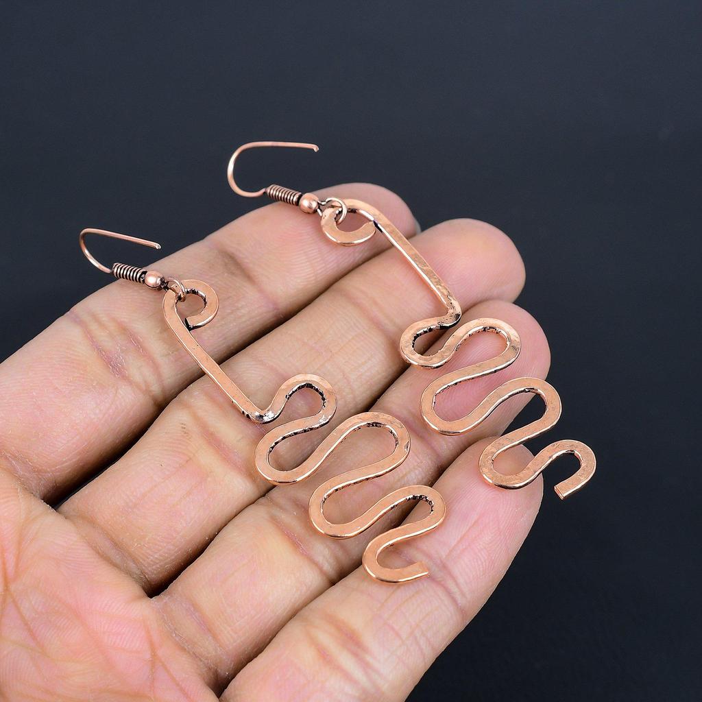 Designer Copper Earrings, Handmade Gemstone Earrings Jewelry, Gifts For Wife Brand New Earrings
