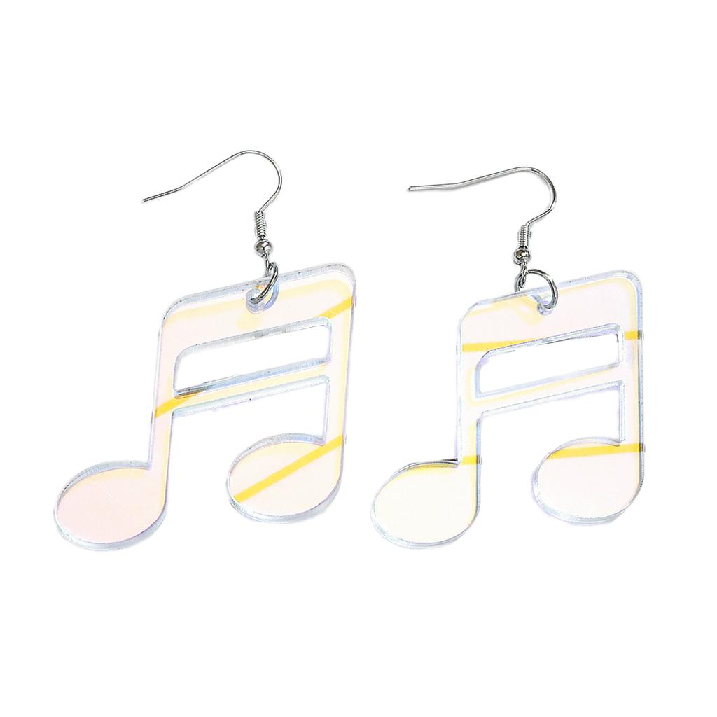 Lightweight Acrylic Musical Note Shaped Dangle Earrings Trendy Ear Studs for Women Girls Handmade Ear Accessories