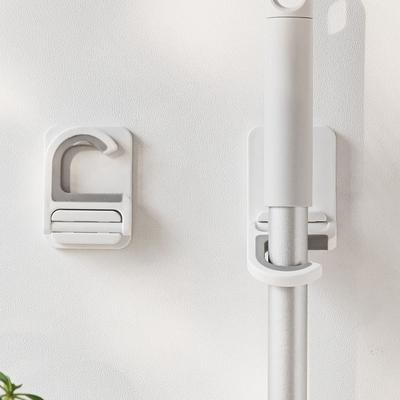 3Pcs Multi-Purpose Plastic Broom Holder Wall Mounted Space Saving Mop Hanger Self-adhesive Waterproof Broom Mop Clip Garage