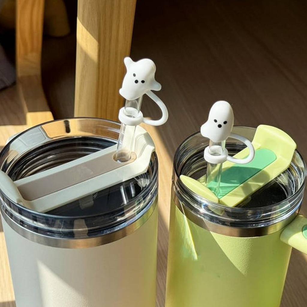 Roztomilé kloboučky na brčka kompatibilní s kelímky 30 40 uncí, 4 kusy silikonových opakovaně použitelných kloboučků na brčka, obsahuje 2 styly, vtipný doplněk na tumbler