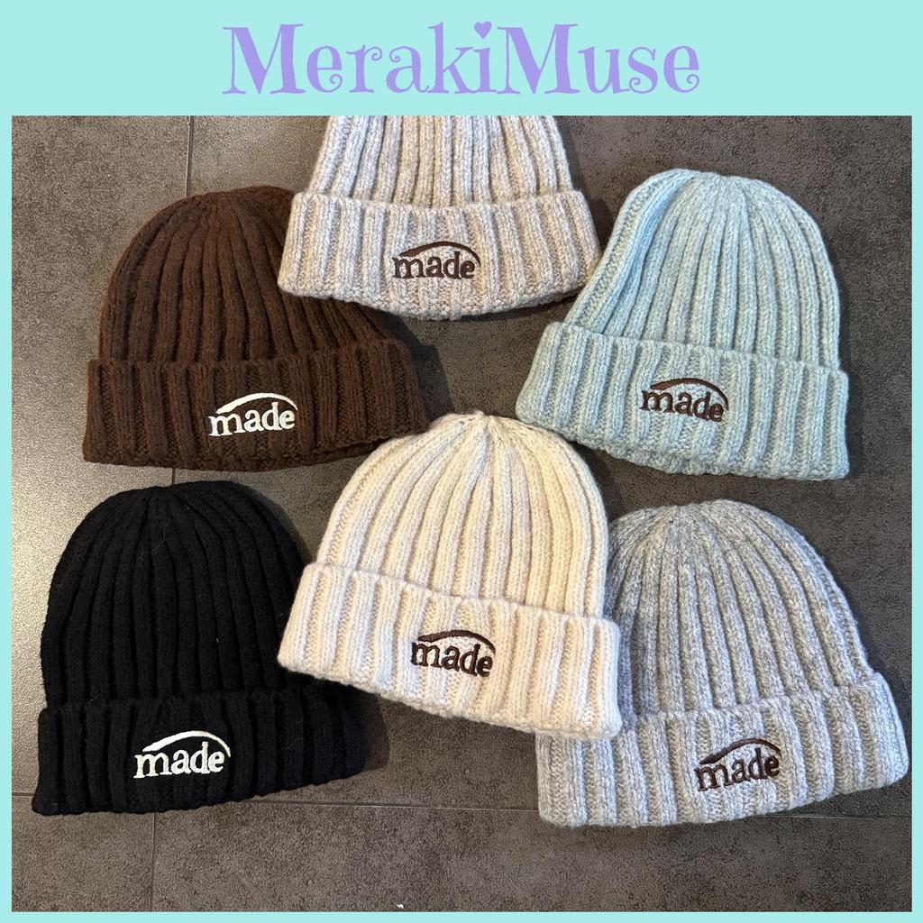 Knitted Letter Embroidered Beanie Hat For Winter Warmth Unisex Fashion Accessory