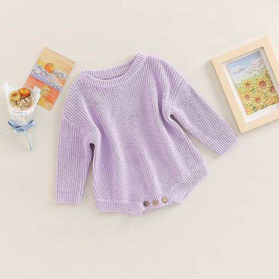 European and American Cotton Baby Romper - Free Shipping, Autumn/Winter, Snap Crotch Sweater
