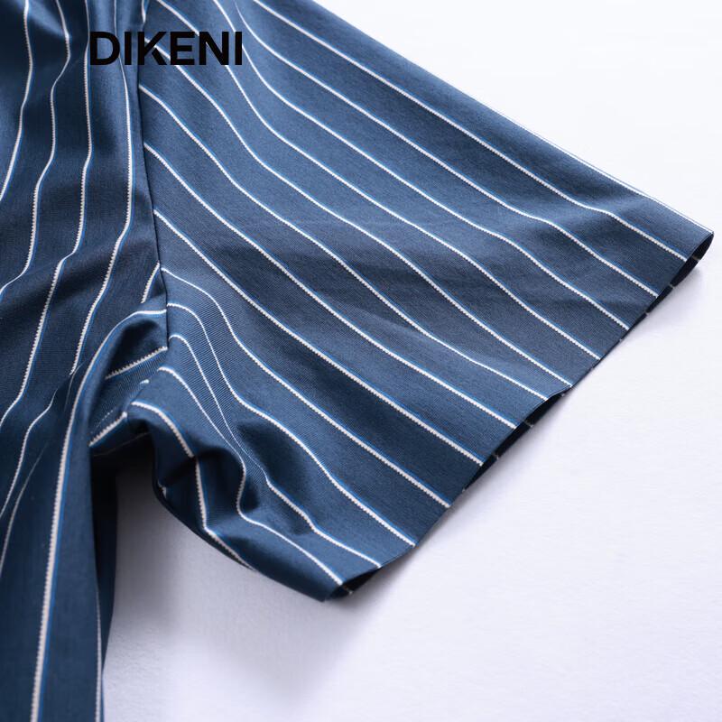 DIKENI Men's Summer Striped Short Sleeve Knit Casual Shirt
