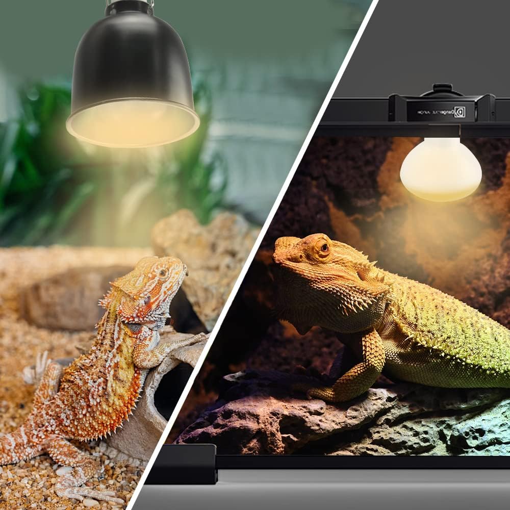 LUCKY HERP New Upgraded 50W Reptile Heat Bulbs with Coating Basking Spotlight with UVA and Heat Ideal for Bearded and Lizards Explosion-Proof (3rd